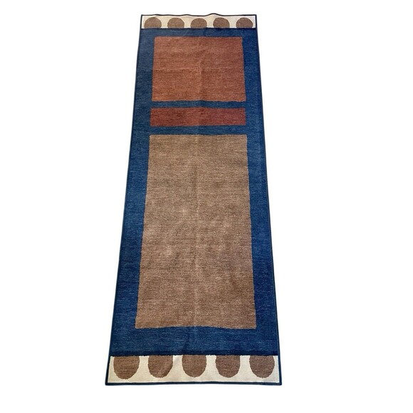 Ruggable Runner Rug 2.5’x7’ - Nina Indigo & Rust Flatwoven Rug Only - Picture 1 of 6